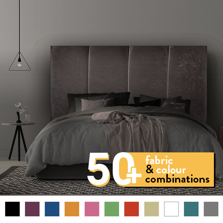 4 PANEL HEADBOARD IN TRUFFLE CRUSH VELVET