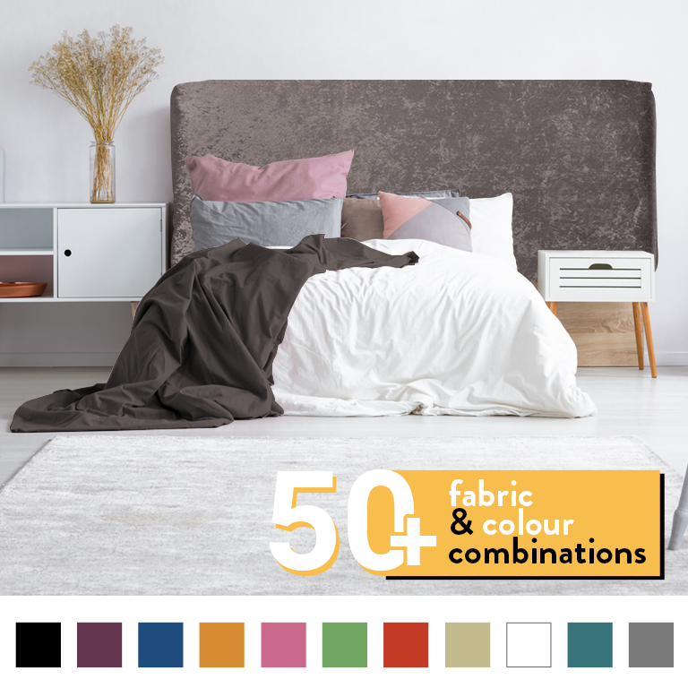 PLAIN HEADBOARD IN TRUFFLE CRUSH VELVET